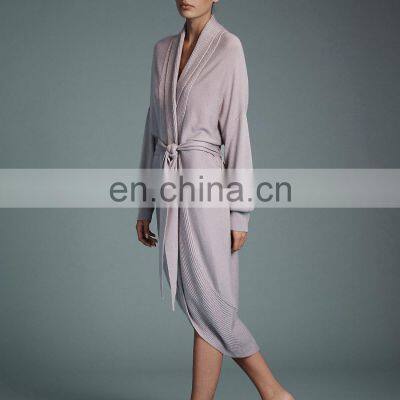 Lady Fashion Cashmere Knitted Robe Wholesale Women's Robe photo-4