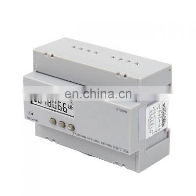 Multi functional 5-100A current input din rail mounted 3 phase energy kwh meter