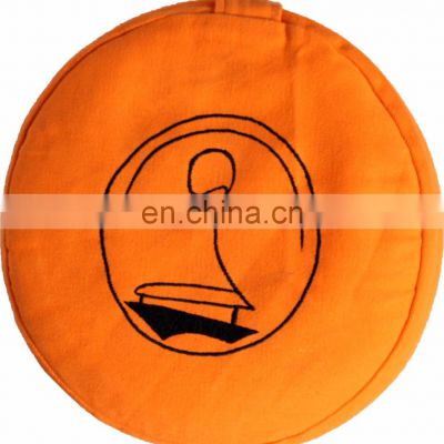 Round embroidered Buckwheat hull filled and custom size meditation cushion Indian supplier