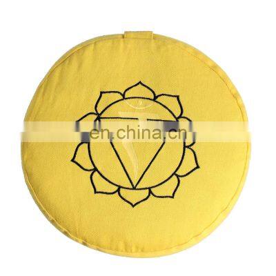Unique embroidered private label Customized Round zafu meditation cushions Indian manufacturer