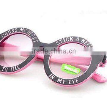 Hot Selling Kids Children Lovely Cute Round Sunglasses With Laser Etching Letters photo-6