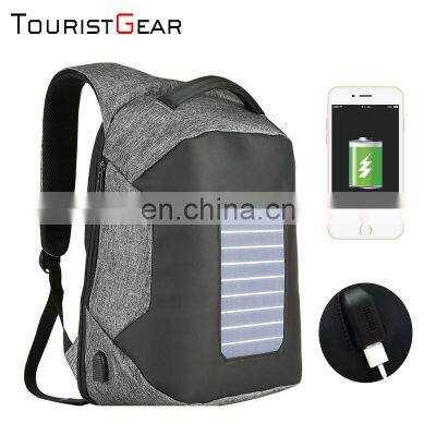 Stylish laptop backpacks solar backpack solar laptop backpack hot sale good quality bag factory supply