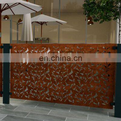 Custom Decorative Corten Steel Metal Screen used for garden landscape