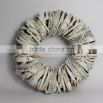 2015 New handmade decorative bich bark wreath