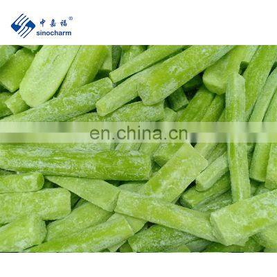 Sinocharm BRC A Approved IQF Asparagus Lettuce Sliced Cut Frozen Celtuce strip