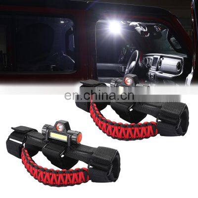 2022 NEWEST Roll Bar Grab Handles With Dome Light Interior Lights Bar Mount For Jeep Wrangler JK JL TJ YJ