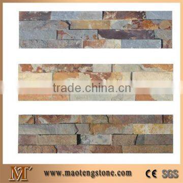 Rusty Brown Multi Color Slate Veneer Ledge Stone, Stached Stone, Cultured Stone Wall Panel Cladding