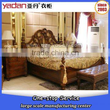 Modern Bedroom Furniture Custom Made Luxury pu Solid Wood Bed