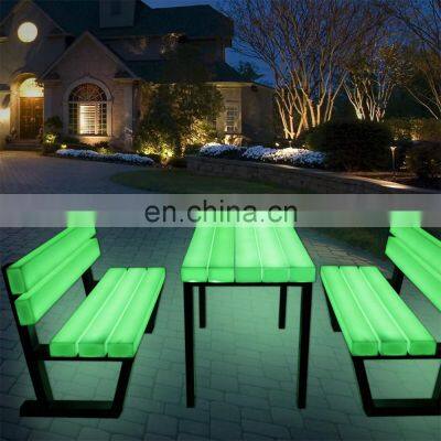 Patio beach Color change lighting outdoor waterproof garden bench LED PE plastic chair