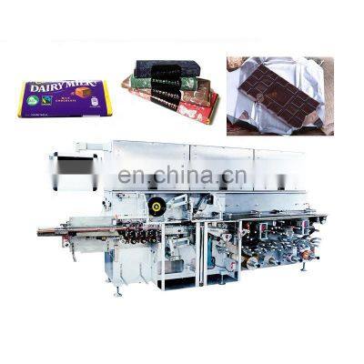 Automatic chocolate bar fold wrapping machine for foil fold wrapping chocolate blocks chocolate fold packaging machine