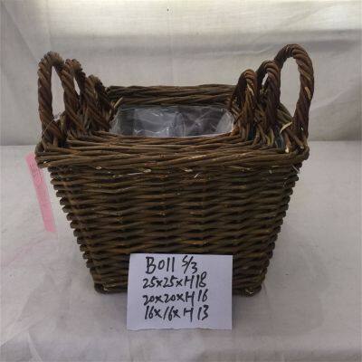 For Camping Wicker Basket  With A Handle  Flower Basket