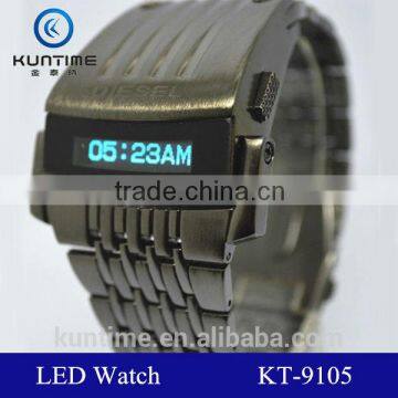 machine cat head stainless steel back electronic watch lcd display digital men watch