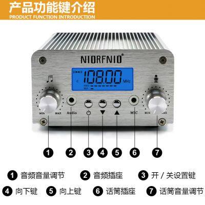 NIORFNIO6W Stereo PLL Stable Frequency Community Farm Church FM FM Wireless Broadcasting Equipment Range 87-108mhz photo-5