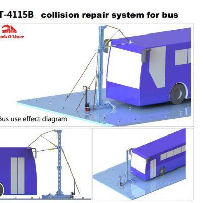 floor pulling system for bus chassis repair