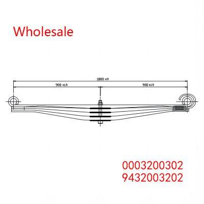 0003200302, 9432003202 Front Axle Wheel Parabolic Spring Arm  of Heavy Duty Vehicle Wholesale For Mercedes Benz