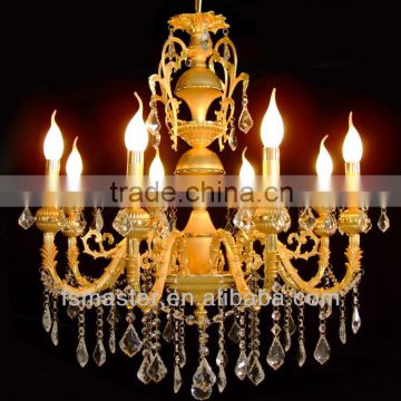 modern 8-lightsThe style of palace Glass Chandelier With Candle Bulb /glass chandelier pendant light