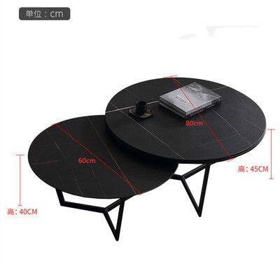 Black White Fashion Design Sintered Stone Round Dining Table photo-3