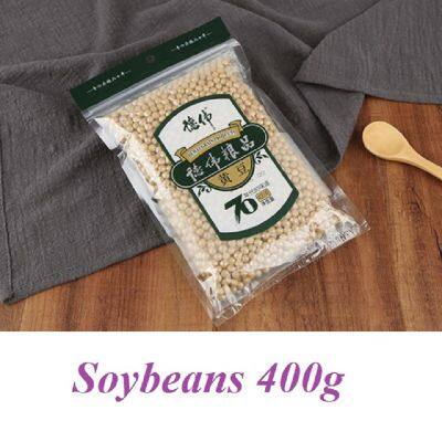 Organic black beans, red adzuki beans, mung beans, and soybeans