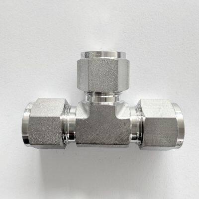 Stainless Steel Instrument Tube Fitting Compression Reducing Union Tee With Double Ferrule photo-4