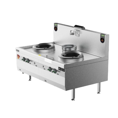 Коммерческое оборудование для ресторанов из нержавеющей стали промышленного типа в стиле Green Cloud: два скарабейника и один нагреватель с защитой безопасности