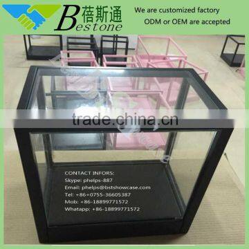 fashion store display fixtures mini wooden glass box for jewelry