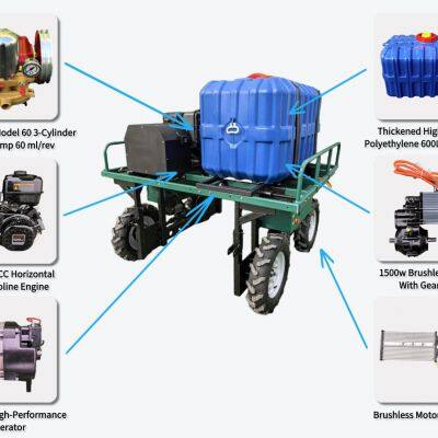 Vigorun Remote Control Sprayer Vehicle 600L 8.4m Boom 622cc Gasoline Engine Agricultural Pesticide Sprayer photo-4