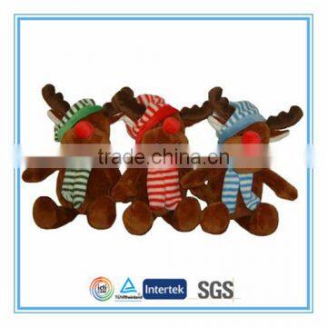 Colorful plush reindeers with scarf & hat