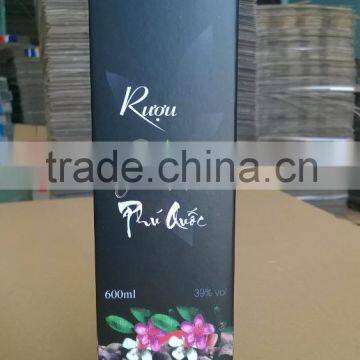 Metallise Black Paperboard Wine Box.