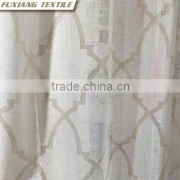 100% Polyester Faux Line Geometric Printed/jacquard/hot Stamping in Silver or Gold Window Curtain Fabric photo-2