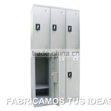 Lockers con puertas colores 3 cuerpos doble 15 puertas casilleros lockers metalicos industrial