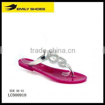 Lady' jelly slipper with TPU upper & silver accessory