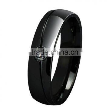Stainless steel CZ diamond ring for mens gift