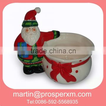 Christmas ceramic santa candy bowl cutter