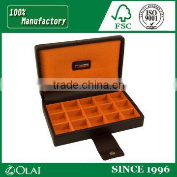 Custom Leather Fashinable Cufflinks Storage Box
