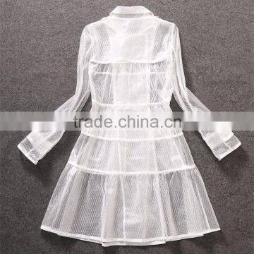 Unique Brands Designs Fashion 2014 Hot Selling Sexy Lace Turn-down Collar Double Breasted Thin Coat for Trendy Women C17281 photo-4