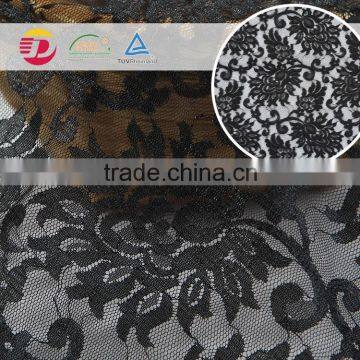 Hot New Type Cheap Black 100 Poly Embroidered George Lace Smart Fabrics for Underwear