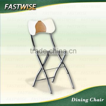 PVC folding dining chair with matel legs for dining room