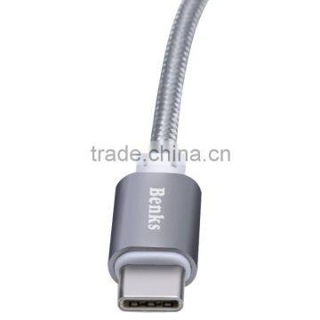 BENKS 2.1A Speed Tansfer Type-c Cable 1m Metal Nylon Weave Cable for Type-c Device photo-3