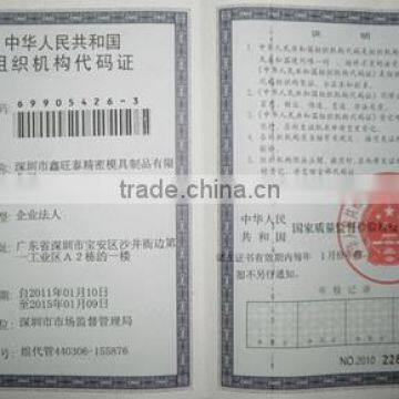 Organization code certificate