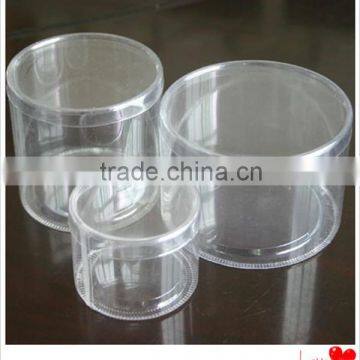 Transparent plastic round tube box with lid