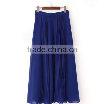 Ladies chiffon pure color ruffle skirt