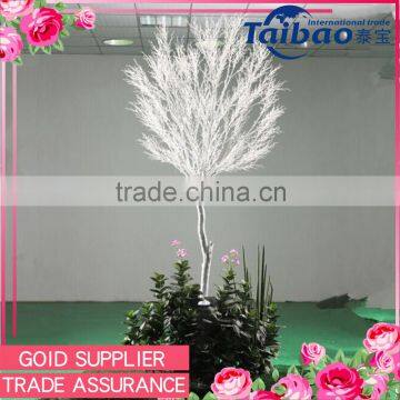 Indoor decorative PU plastic material dry white artificial tree for landscaping