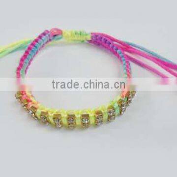 Fashion handmade braided bracelets with cup chain for 2015