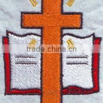 China best supply for 100% embroidery patches cross logos .