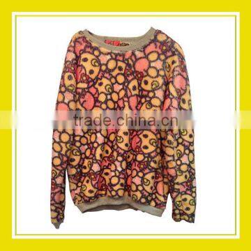 2016 Fashion Products Bros Baby Rinne Pattern Women Printed Long Sleeve Fluffy Sweater