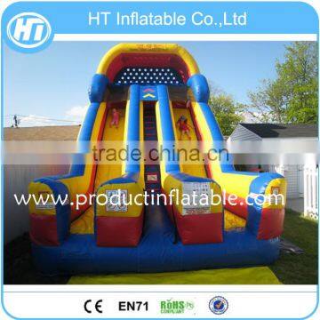 Blue and Yellow Giant Inflatable Slide for Adults,Inflatable Dry Slide for Sale,Water Slide