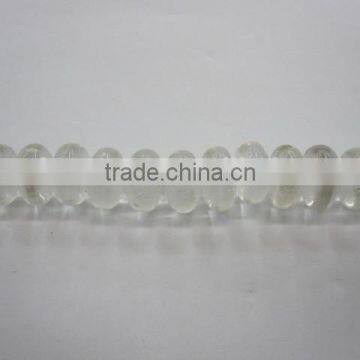 Natural crystal quartz roundel bead mineral gemstone for jewelry making