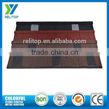 Flat steel plate stone coated galvalume roof tiles for villa