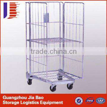 Foldable Industrial Rolling Warehouse Logistics Trolley With 4 Wheel