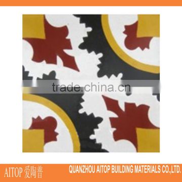 Flower cement tile for villa floor decoration cement material design flooring carpet small panel tiles 200x200mm wholesale china